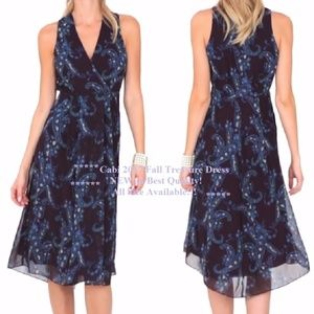 NWT Cabi Treasure Dress (purple and blue paisley)